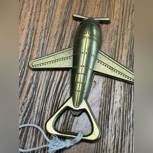 Kate Aspen Gold Airplane Bottle Opener